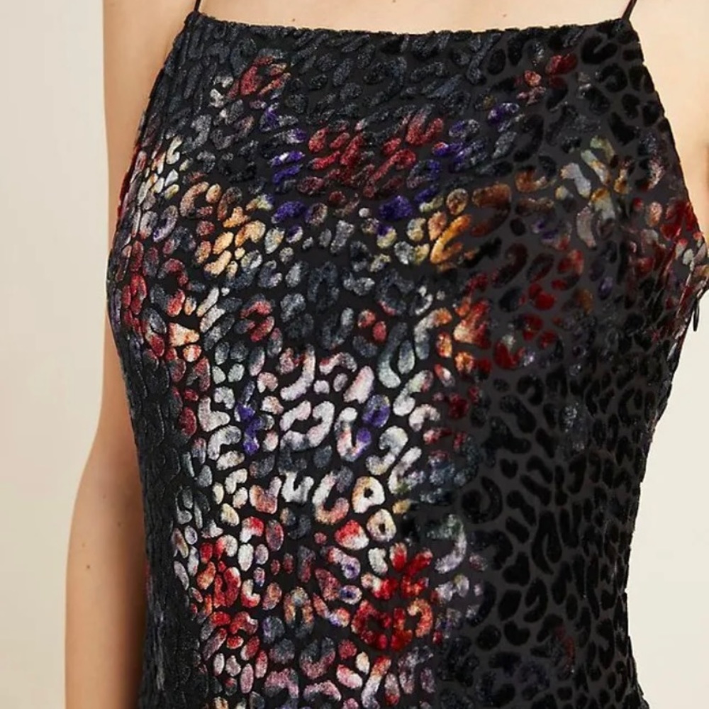 NWT Kachel x Anthropologie burnout velvet slip dress, Size 8